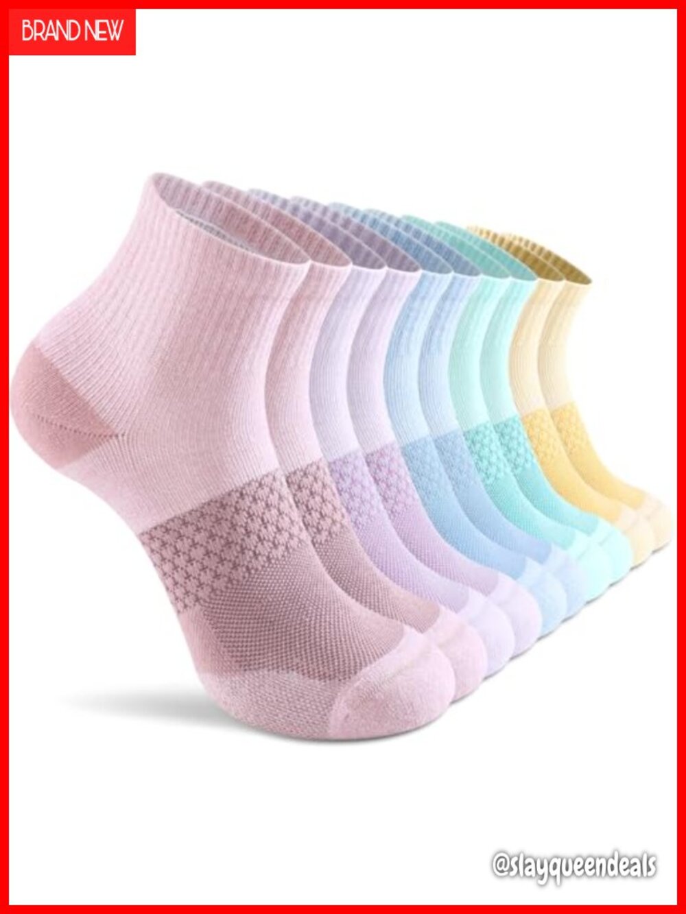 Women's Ankle Running Cushioned Athletic Socks 5 Pairs Combed Cotton